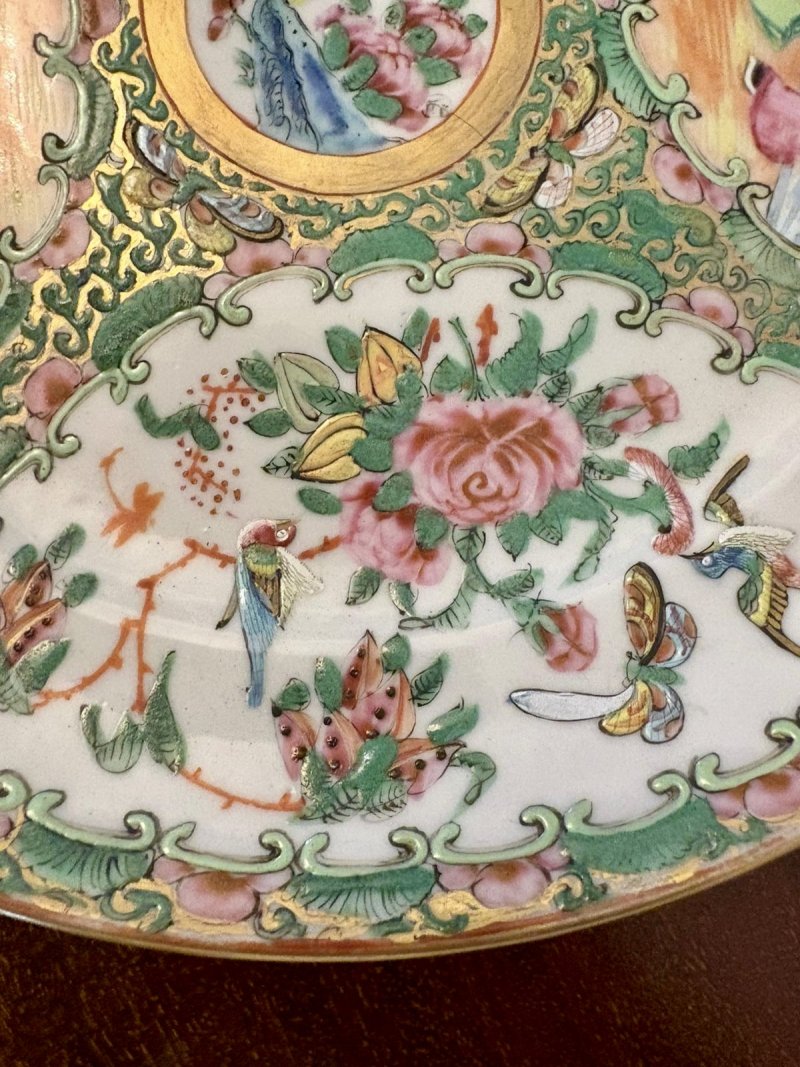 Antique Chinese Canton Rose Medallion Plate